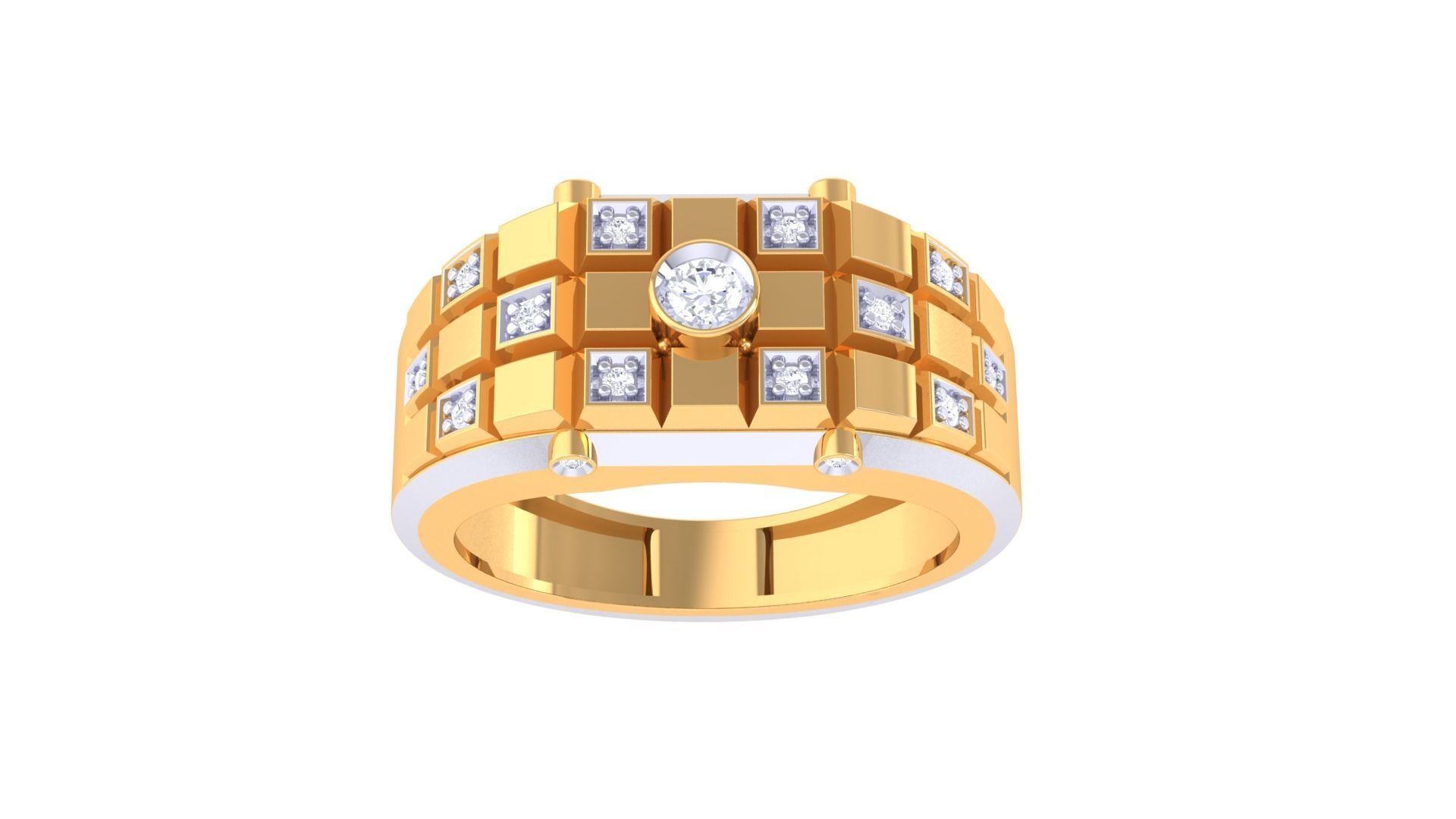 Solitaire Men Groom Gents Diamond Ring 3dm renders detail 3D print model_6