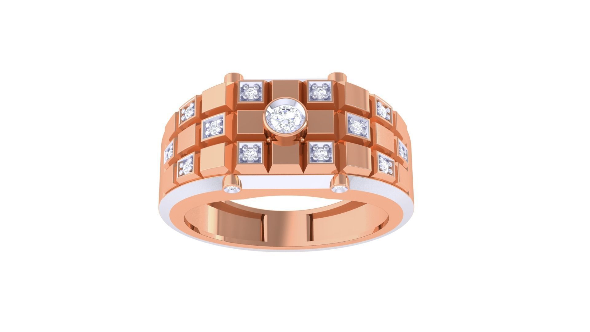 Solitaire Men Groom Gents Diamond Ring 3dm renders detail 3D print model_7