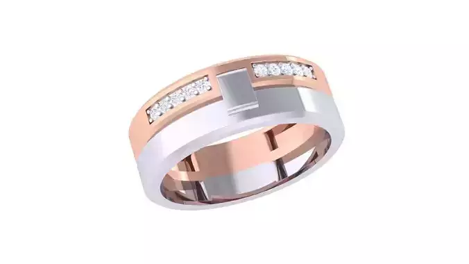 Men Groom Gents Diamond Band Ring 3dm renders detail 3D print model