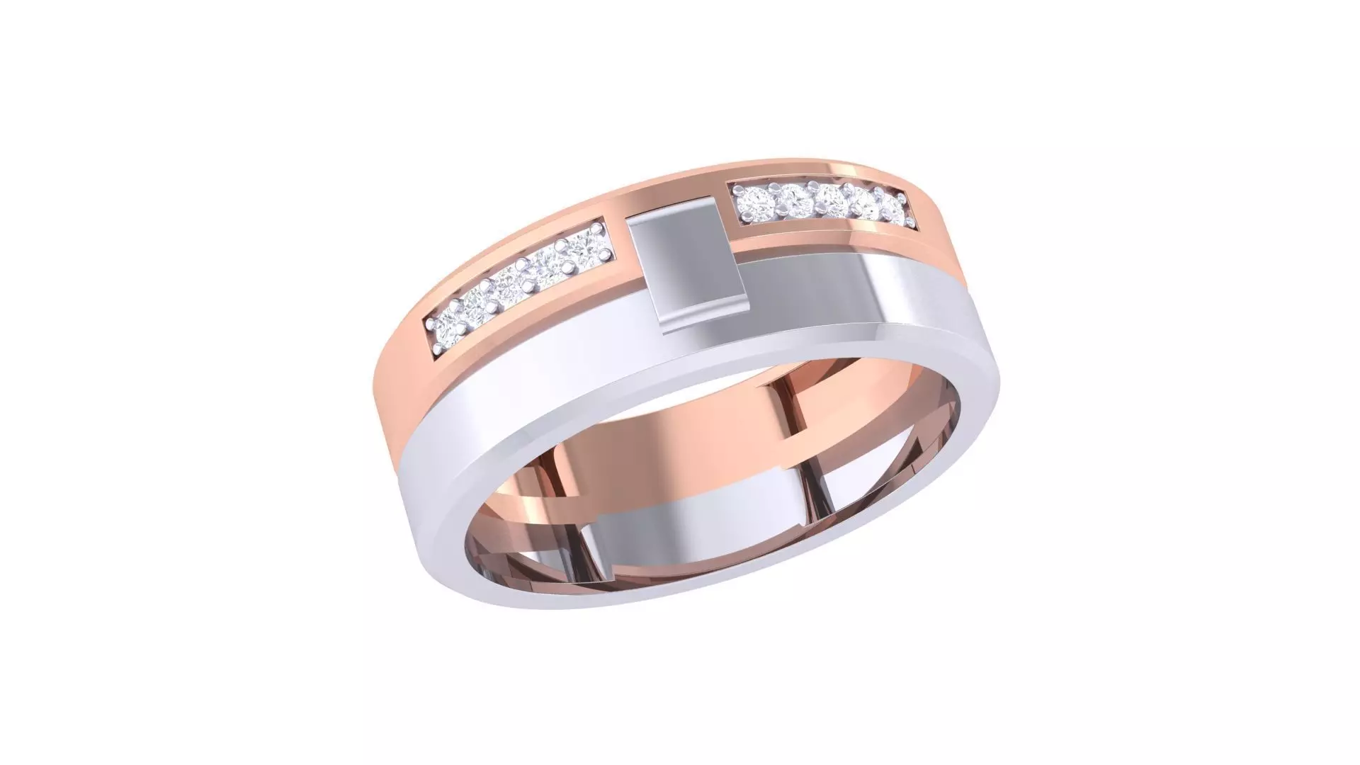 Men Groom Gents Diamond Band Ring 3dm renders detail 3D print model