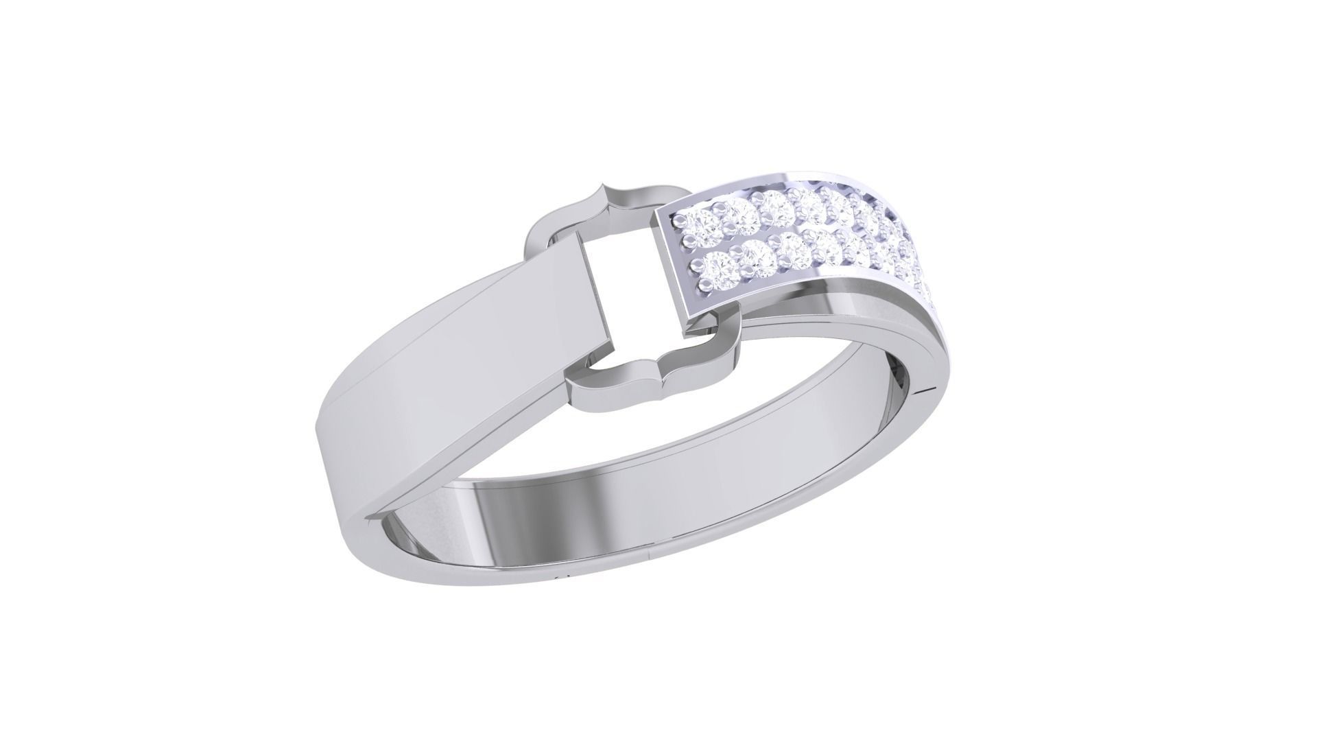 Belt Men Groom Gents Diamond Band Ring 3dm renders detail 3D print model_4