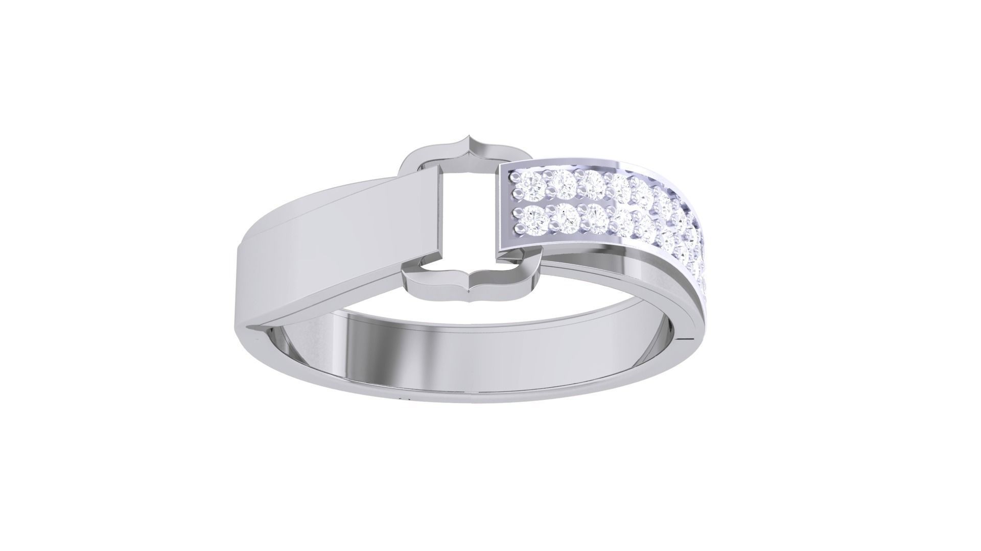 Belt Men Groom Gents Diamond Band Ring 3dm renders detail 3D print model_5