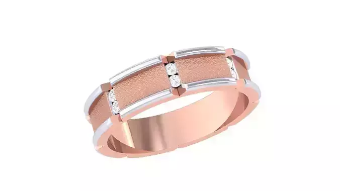 Men Groom Gents Diamond Band Ring 3dm renders detail 3D print model