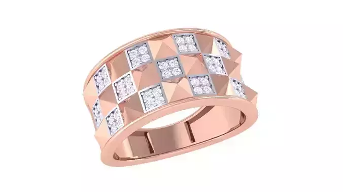 Pyramids Men Groom Gents Diamond Band Ring 3dm renders detail