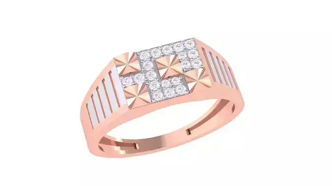 Men Groom Gents Diamond Ring 3dm renders detail