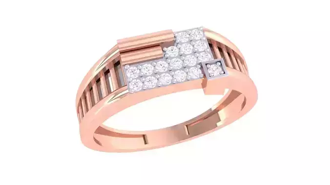 Men Groom Gents Diamond Ring 3dm stl obj mtl 3mf igs