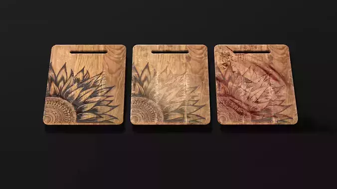 Burned cutting board 3 pieces set