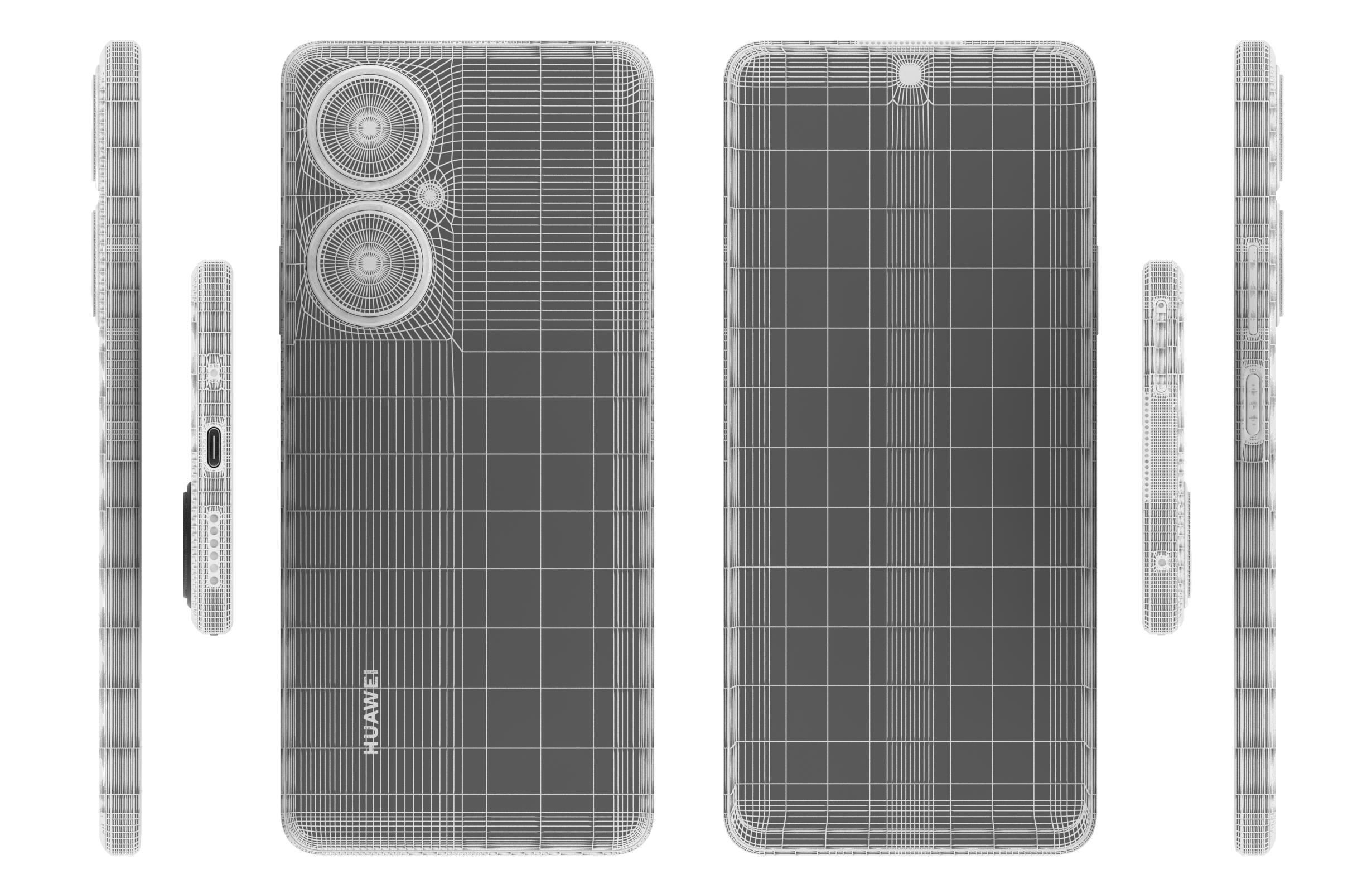 Huawei Nova 11i Black Low-poly 3D model_17