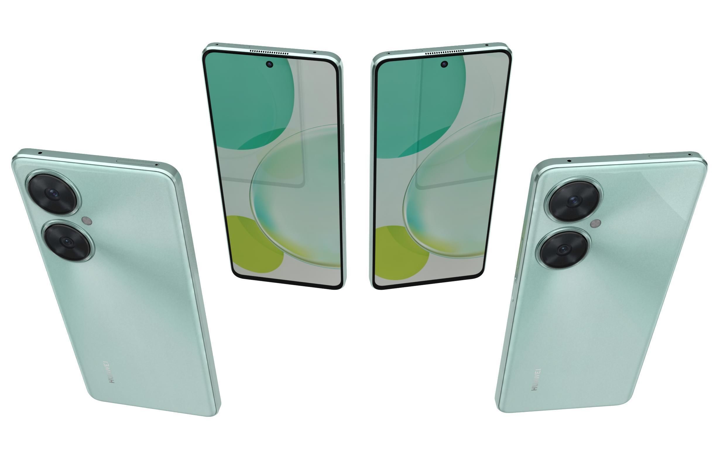 Huawei nova 11i Black And Green Low-poly 3D model_17