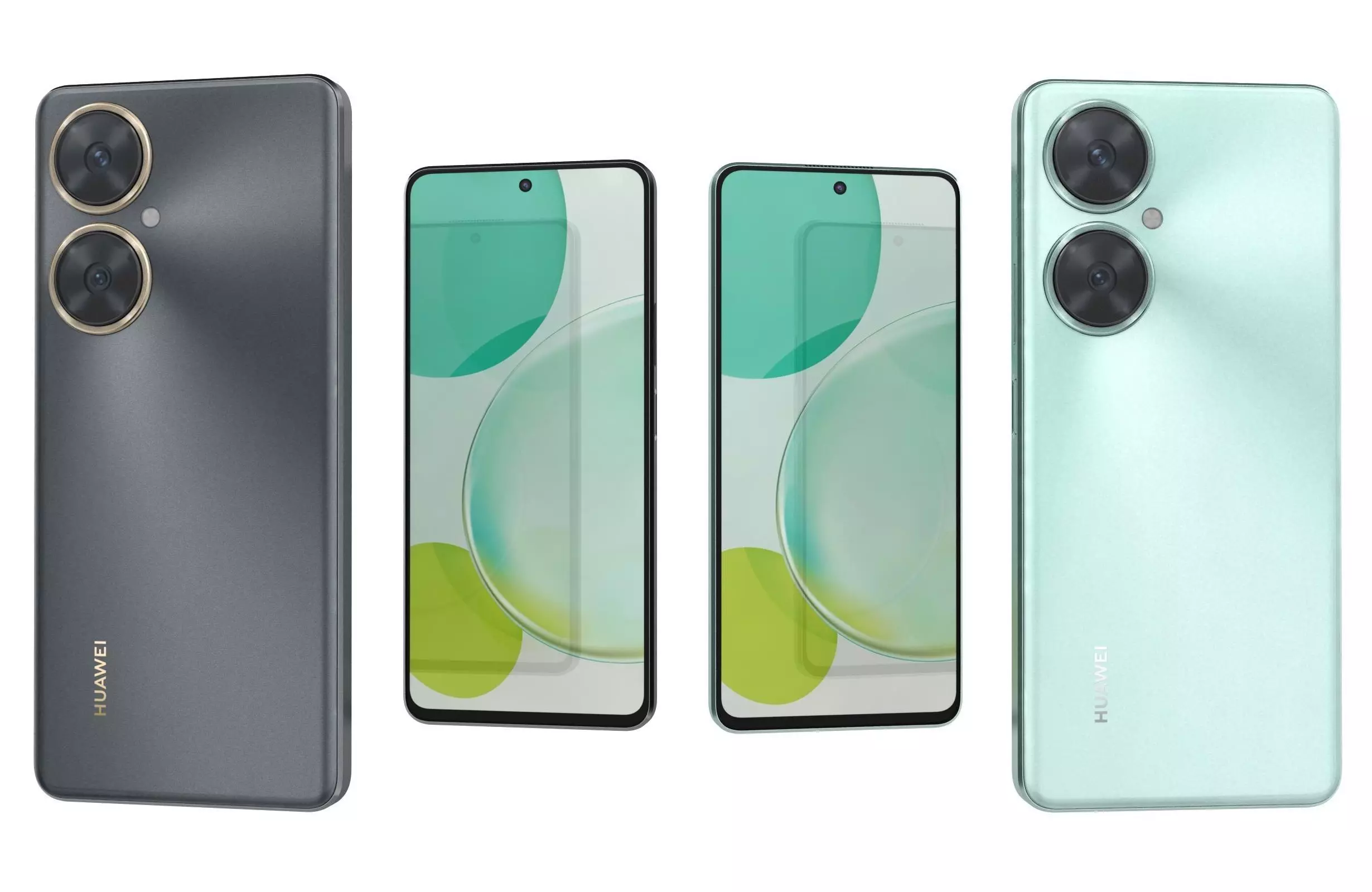 Huawei nova 11i Black And Green Low-poly 3D model_0