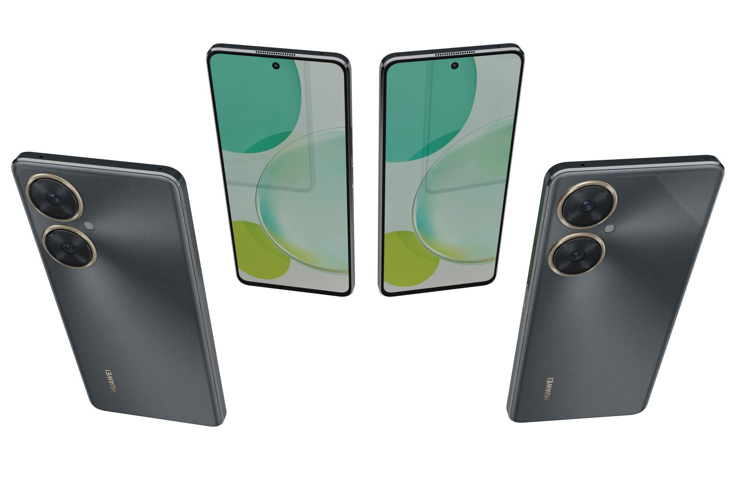Huawei nova 11i Black And Green Low-poly 3D model_5