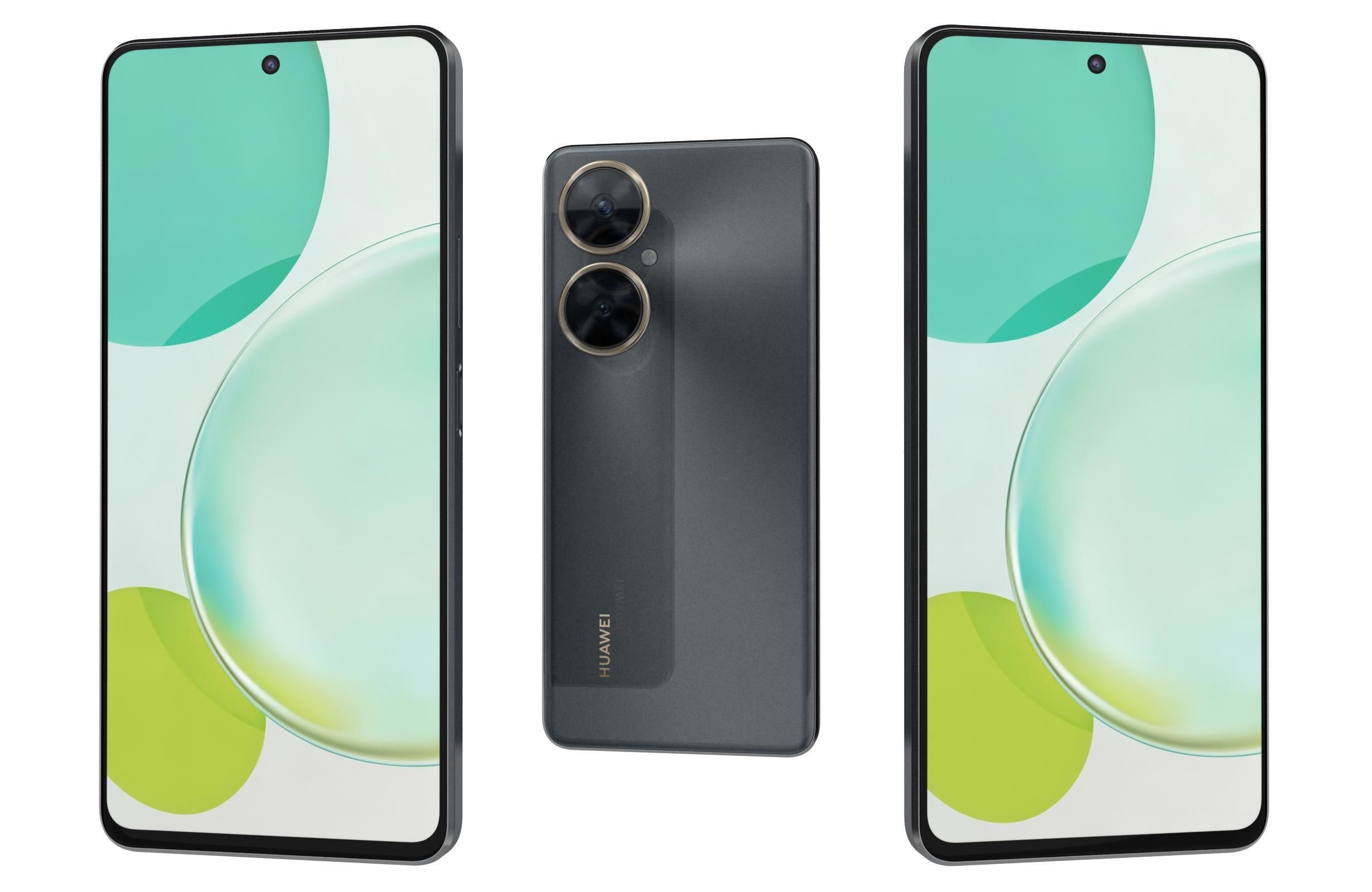 Huawei nova 11i Black And Green Low-poly 3D model_1