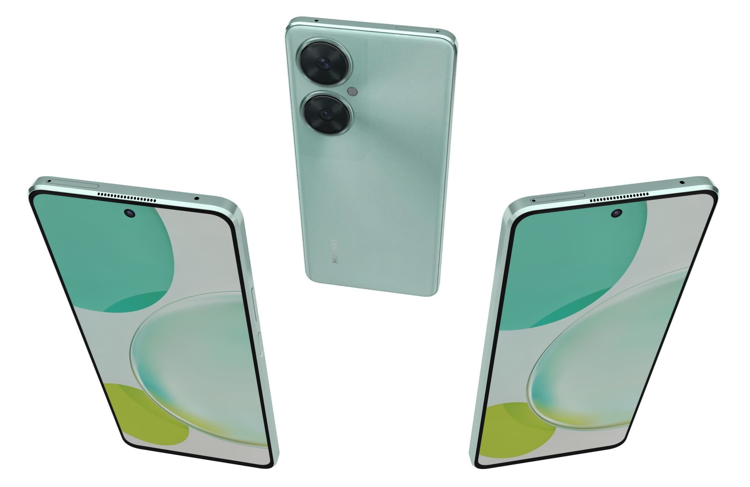 Huawei nova 11i Black And Green Low-poly 3D model_14