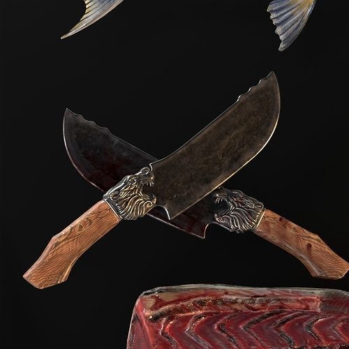 Butchered fish MEGASET 4 models 5 texture variations Low-poly 3D model 7