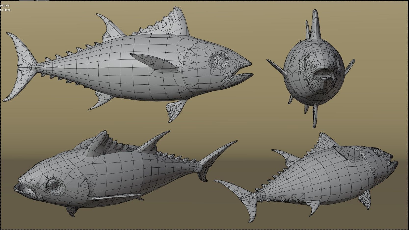 Butchered fish MEGASET 4 models 5 texture variations Low-poly 3D model_36