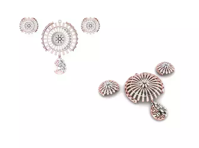 Rose Gold Diamond Pendant 3D Print Model 3D print model