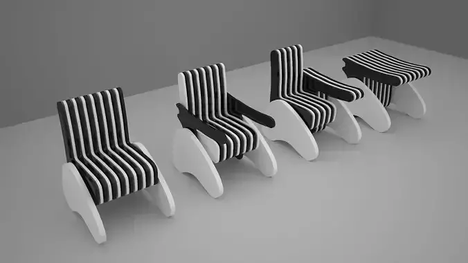 Rotating Chair With Multi-function  3D model
