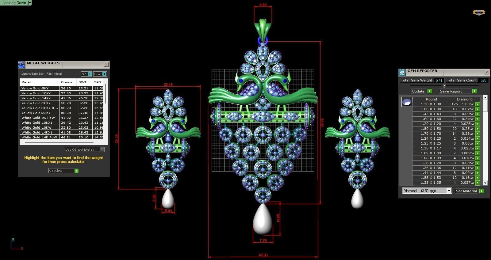 Rose Gold Diamond Pendant 3D Print Model 3D print model_1