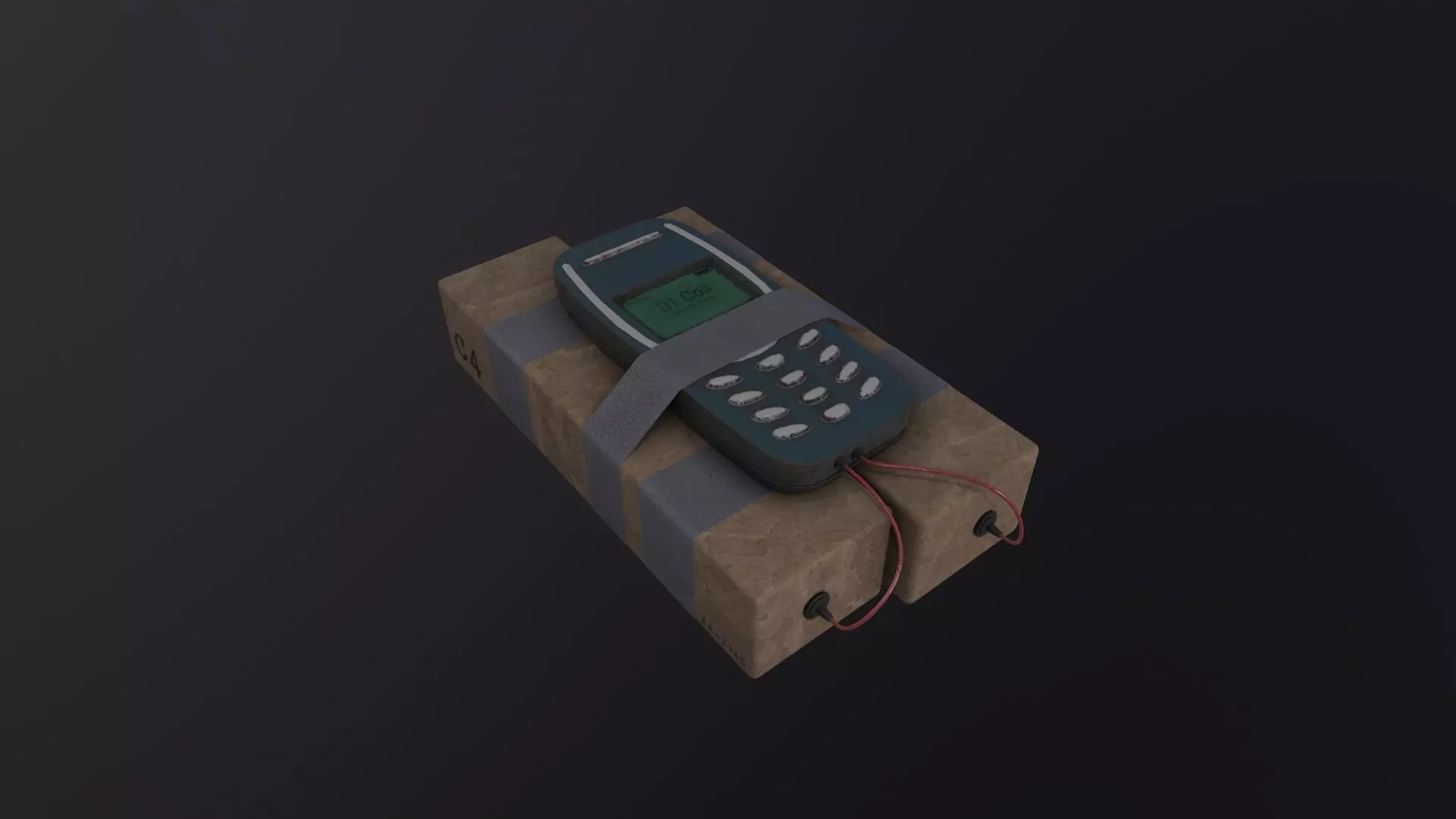 C4 Explosive 3D Model Low-poly 3D model