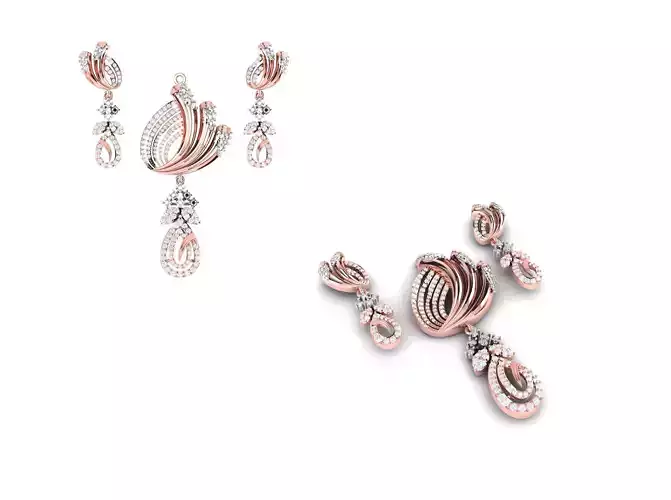 Rose Gold Diamond Pendant 3D Print Model 3D print model Rose Gold Diamond Pendant 3D Print Model 3D print model