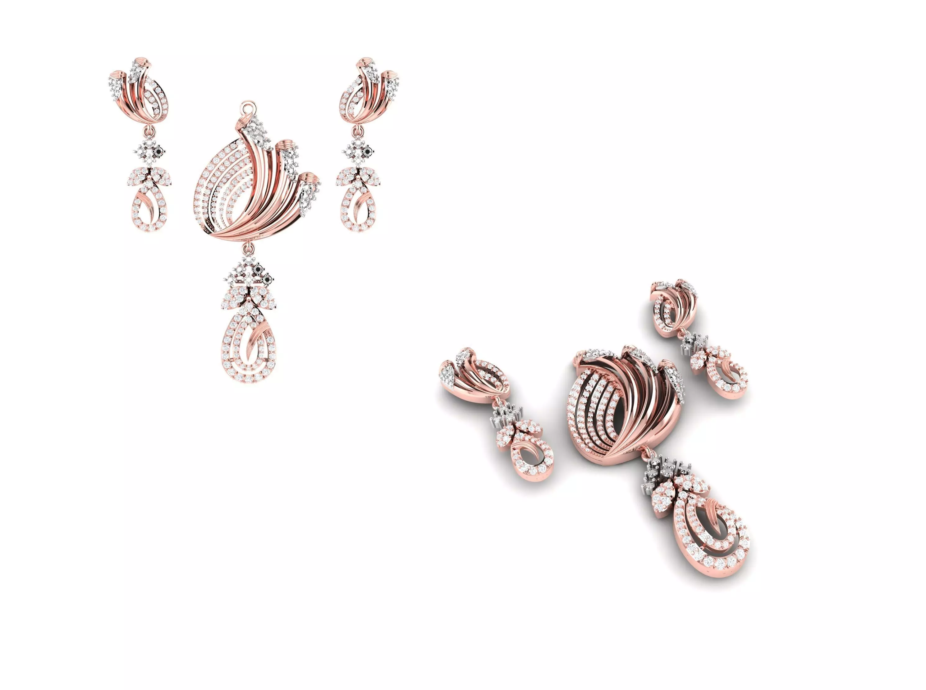 Rose Gold Diamond Pendant 3D Print Model 3D print model_0