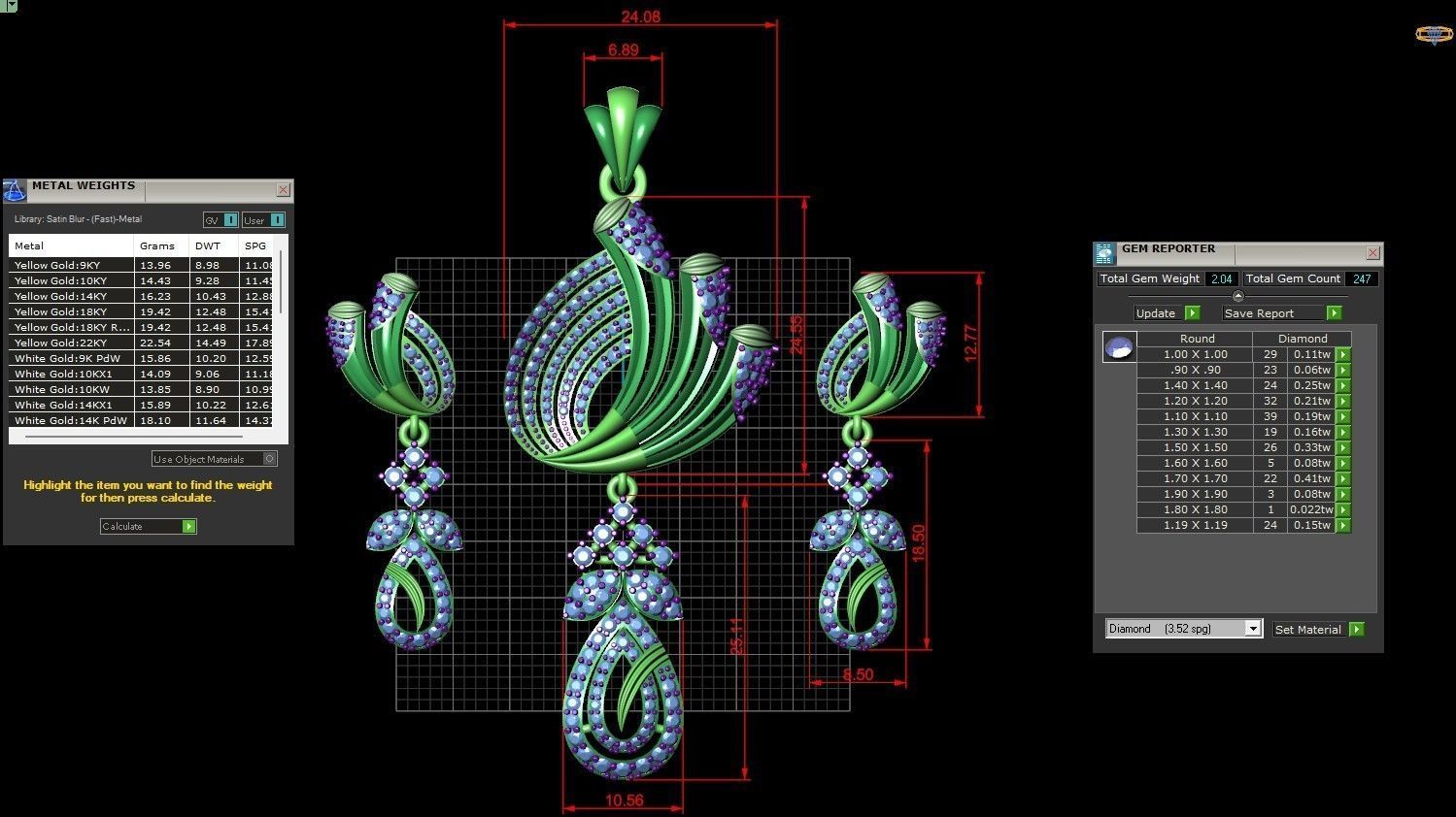 Rose Gold Diamond Pendant 3D Print Model 3D print model_2