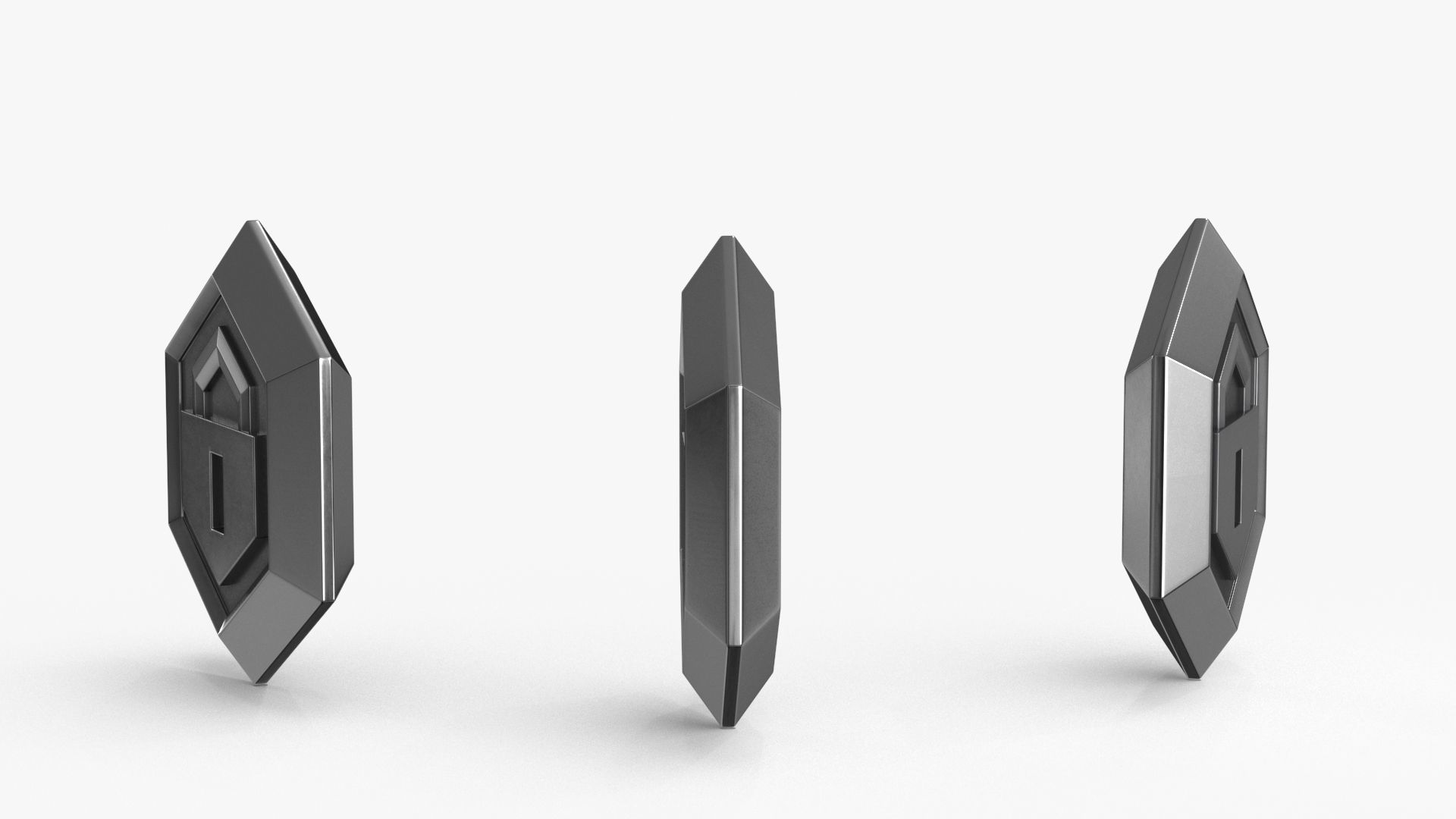 Game Coin Icon Symbol v4 Low-poly 3D model_5