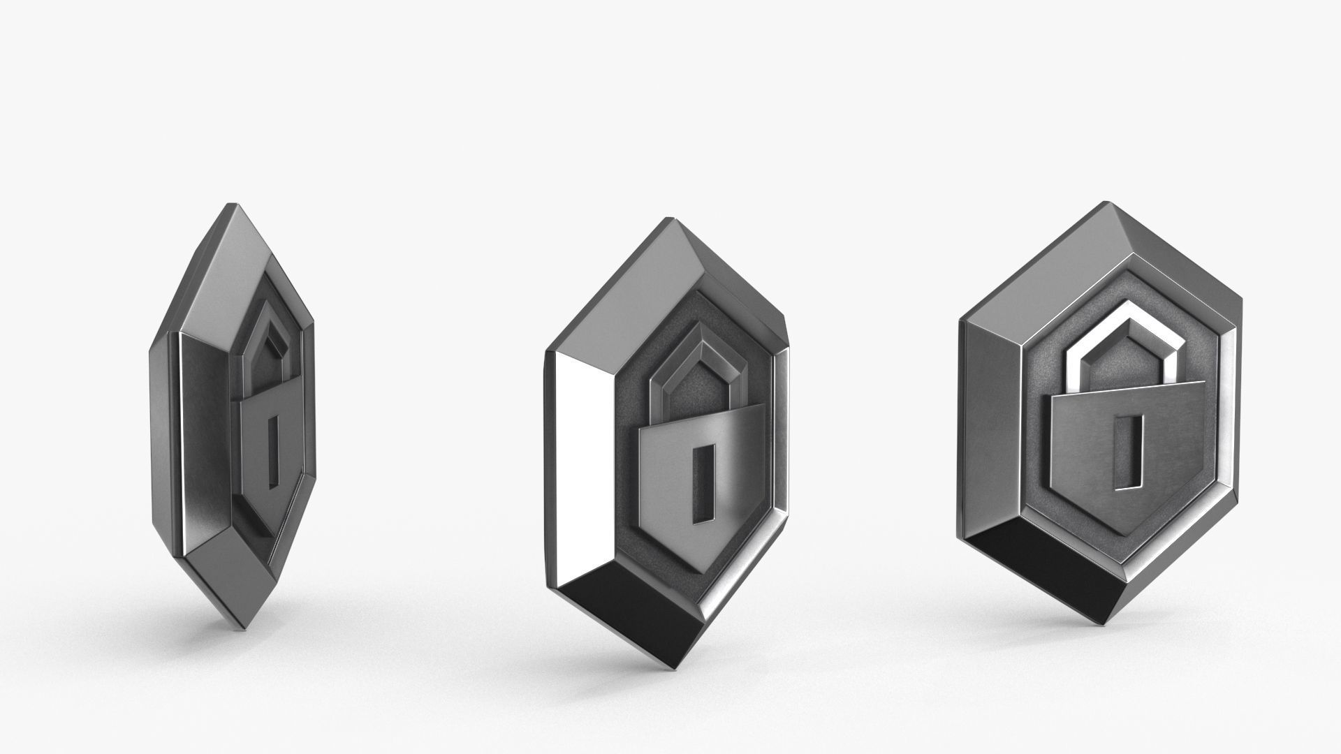 Game Coin Icon Symbol v4 Low-poly 3D model_4