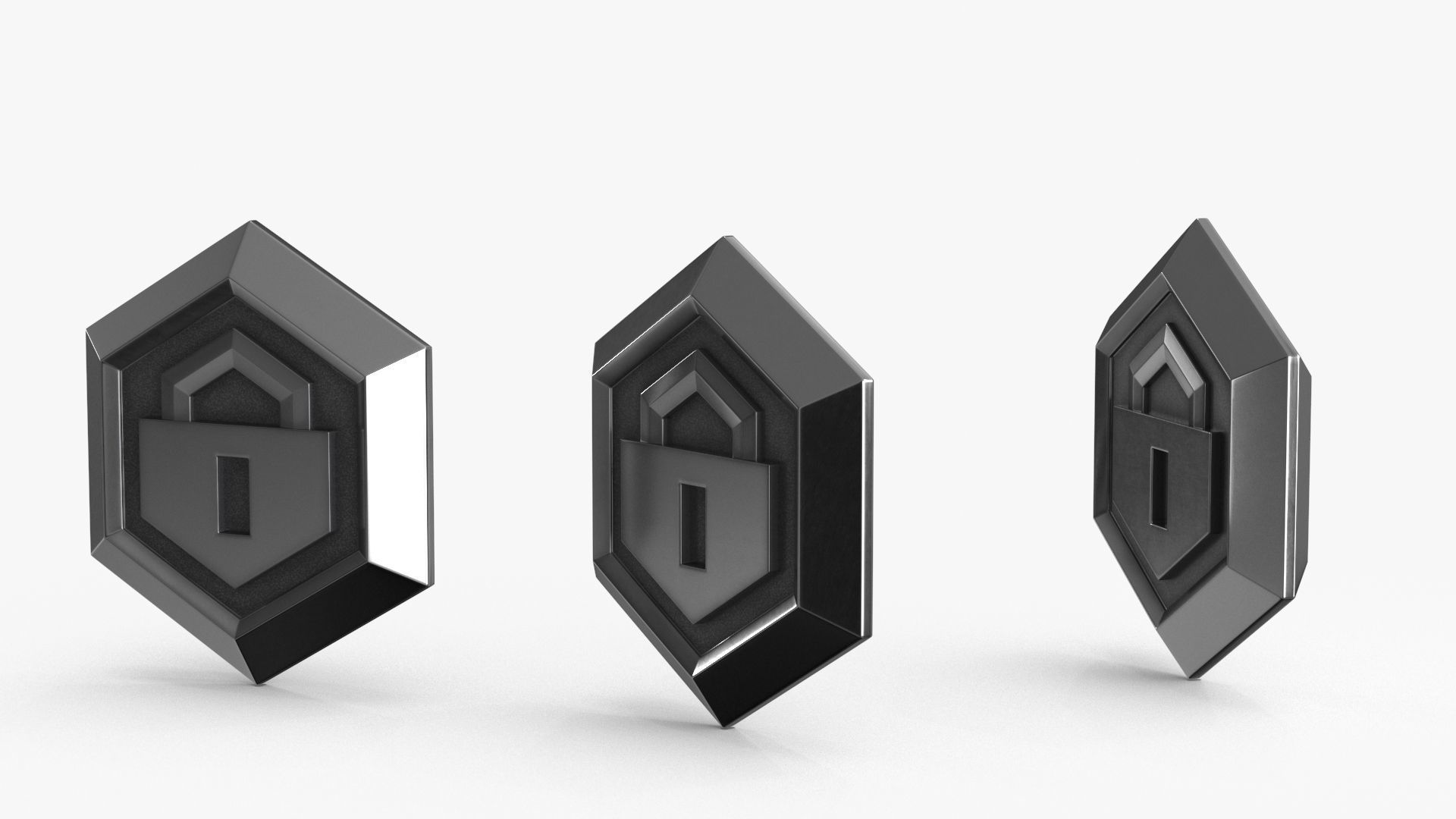 Game Coin Icon Symbol v4 Low-poly 3D model_6