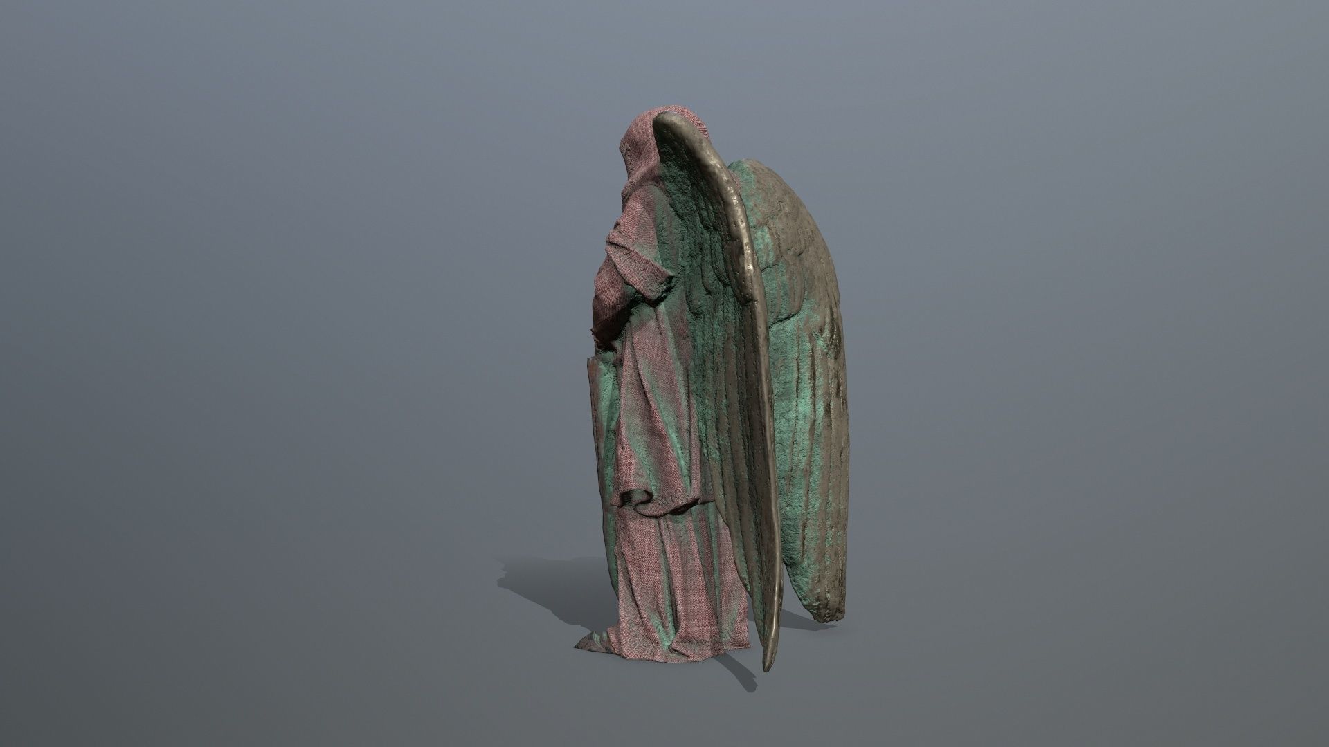 angel statue Low-poly 3D model_5