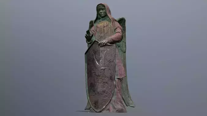 angel statue Low-poly 3D model