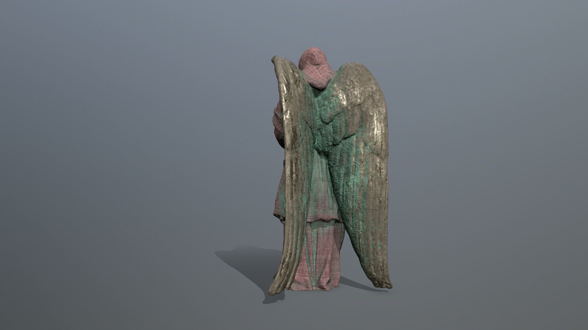 angel statue Low-poly 3D model_6