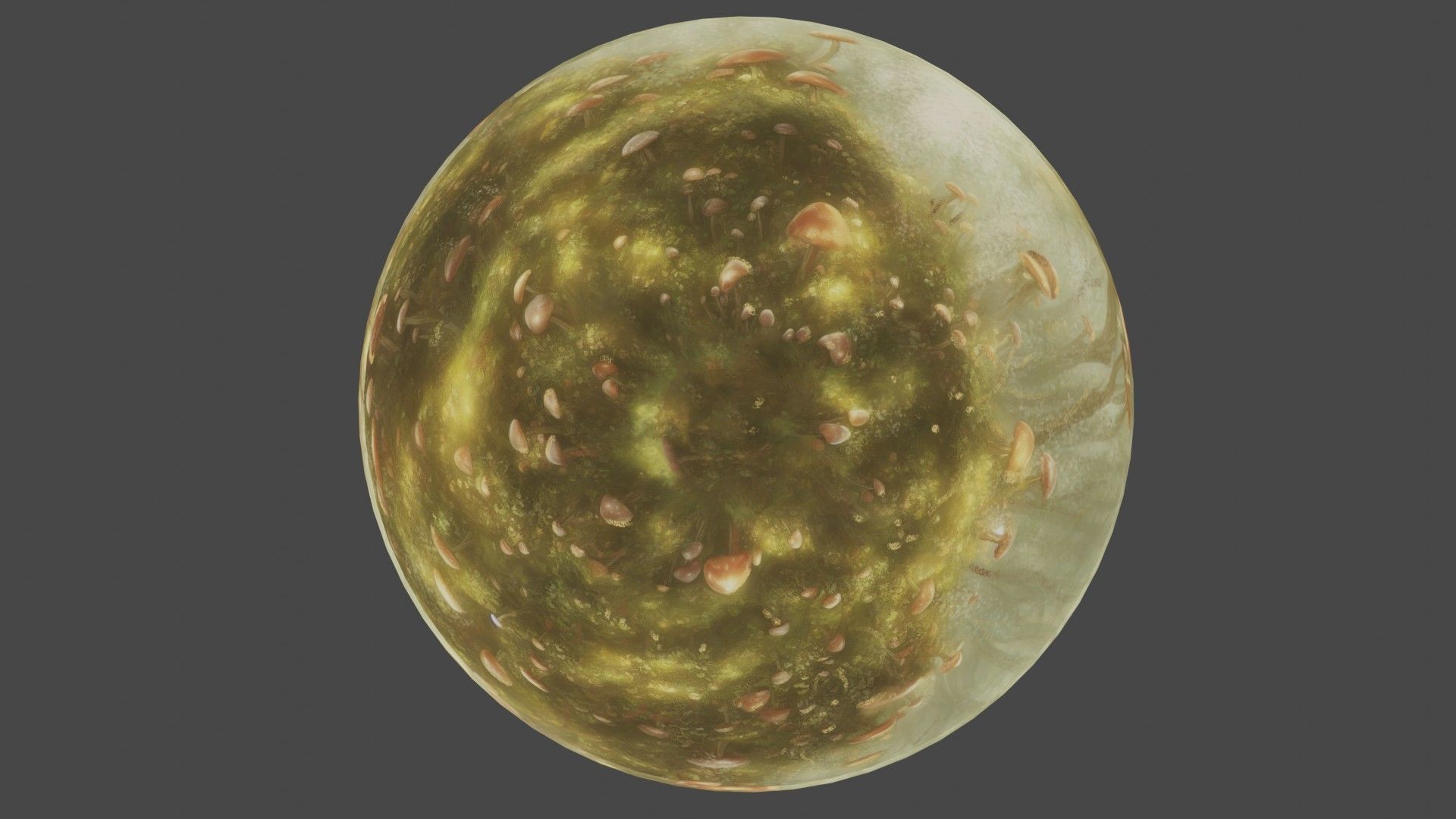 Magic mushroom forest 360 VR sky background illustration Low-poly 3D model_31