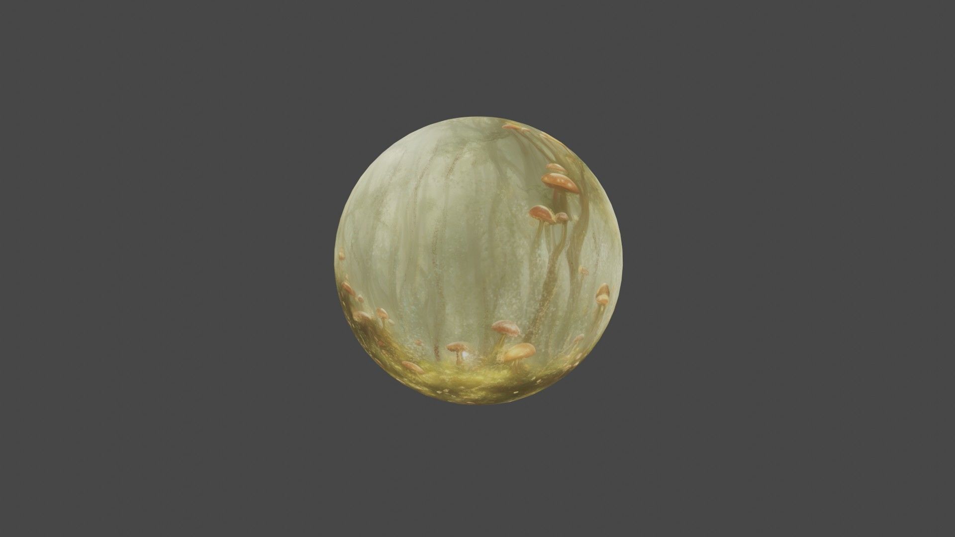 Magic mushroom forest 360 VR sky background illustration Low-poly 3D model_39