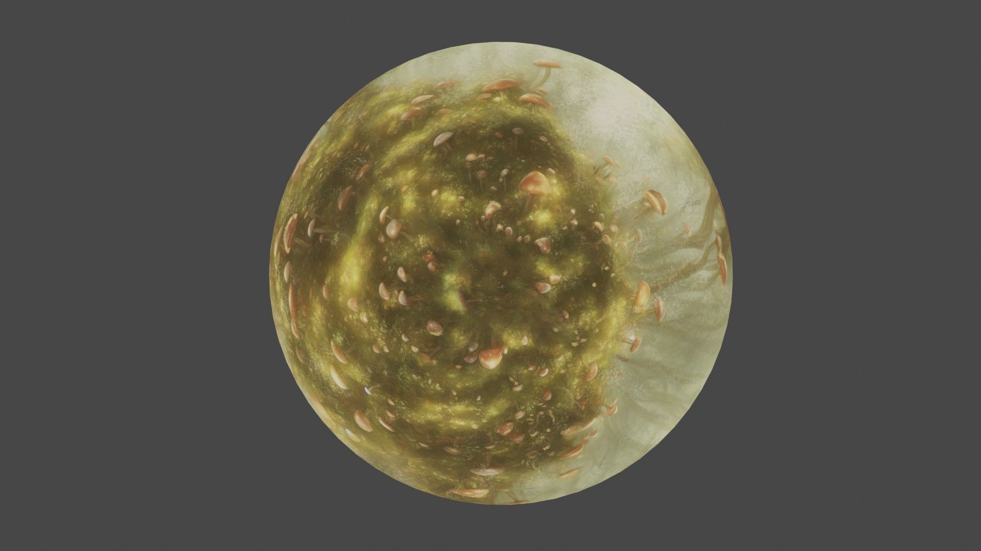 Magic mushroom forest 360 VR sky background illustration Low-poly 3D model_32