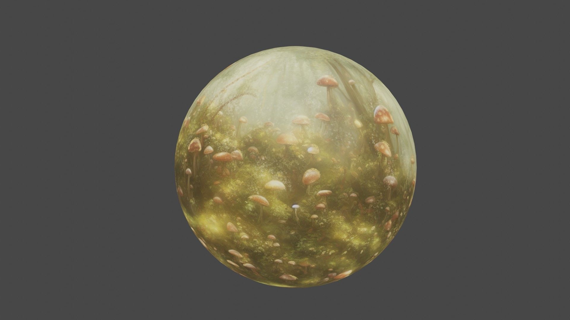 Magic mushroom forest 360 VR sky background illustration Low-poly 3D model_29