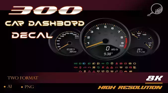 300 car dashbord decal Texture
