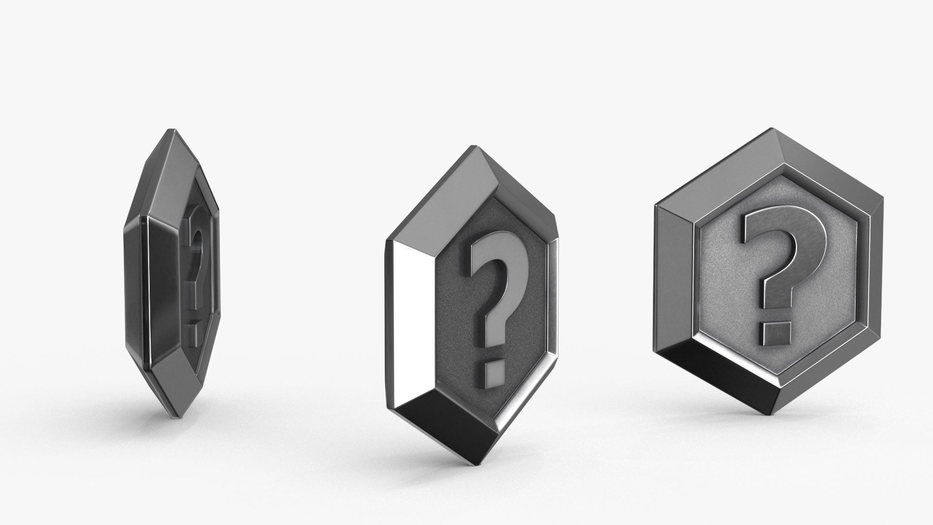 Game Coin Icon Symbol v7 Low-poly 3D model_4