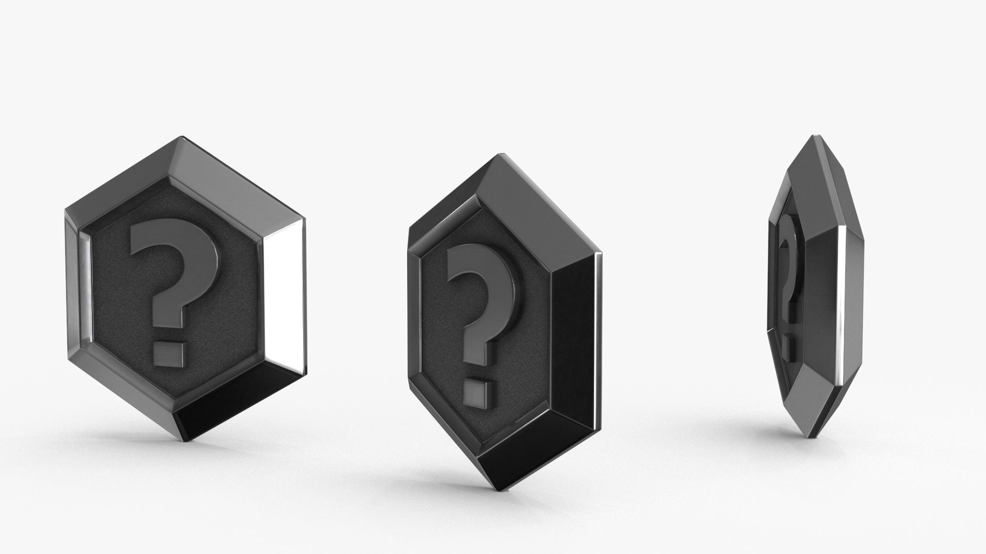 Game Coin Icon Symbol v7 Low-poly 3D model_6