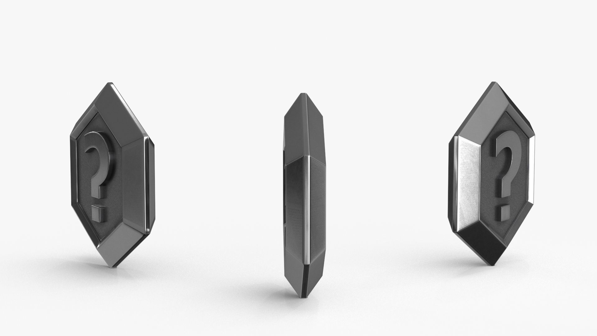 Game Coin Icon Symbol v7 Low-poly 3D model_5