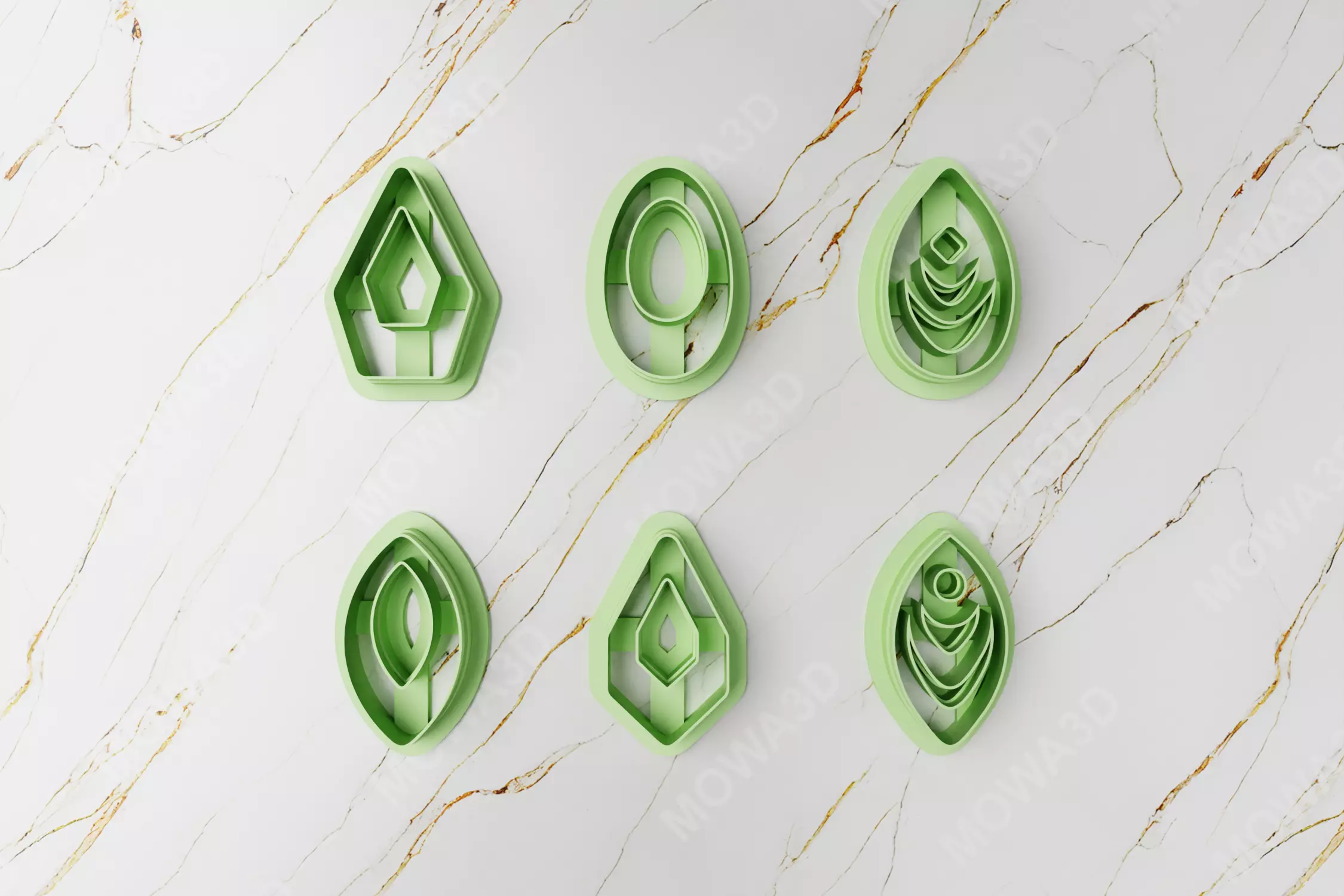 Polymer Clay cutter have inner hole set of 06 PCS 3D print model_0