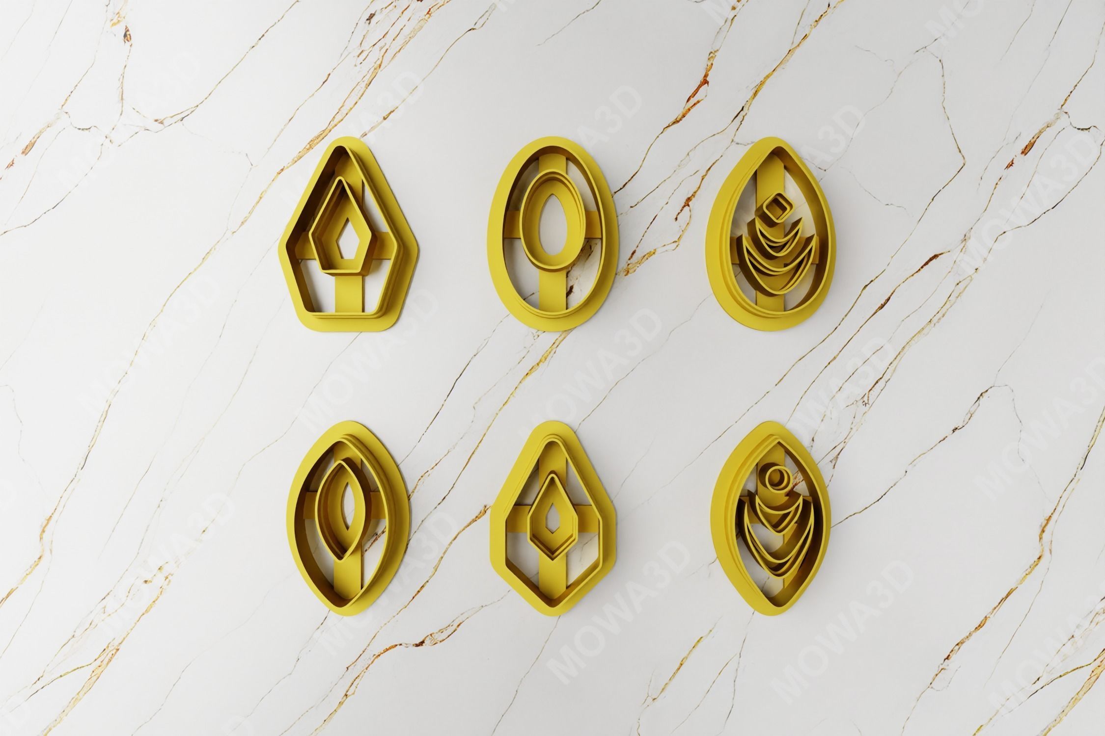 Polymer Clay cutter have inner hole set of 06 PCS 3D print model_1