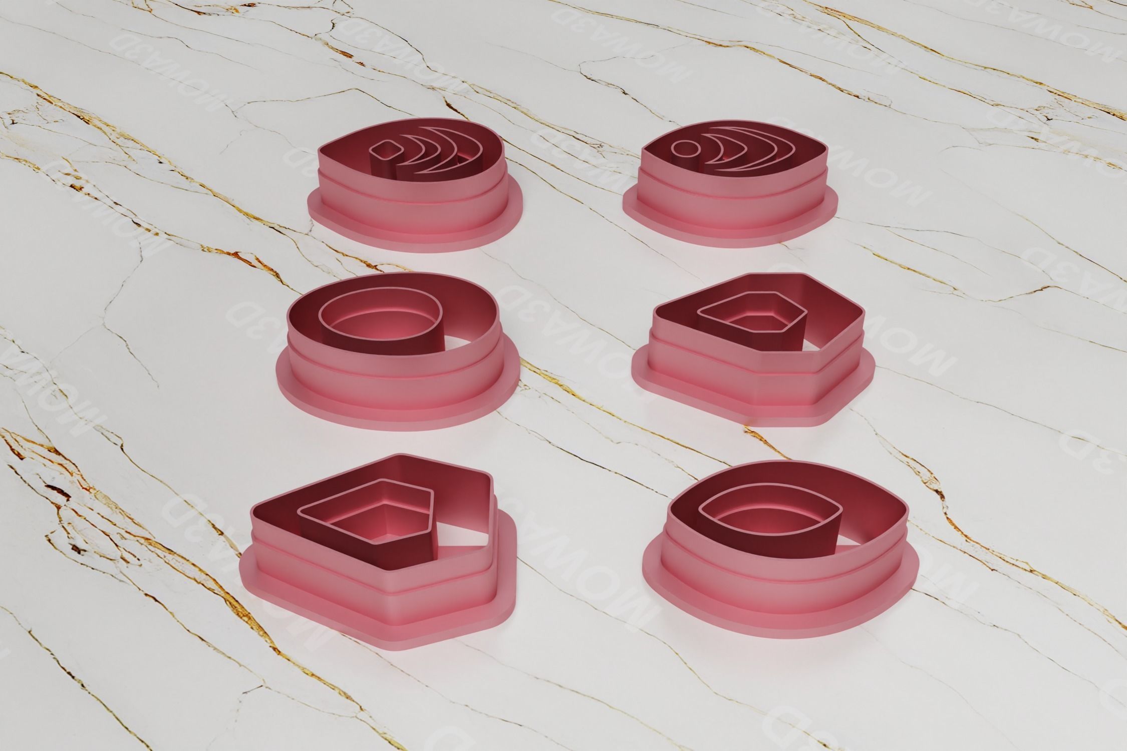 Polymer Clay cutter have inner hole set of 06 PCS 3D print model_4