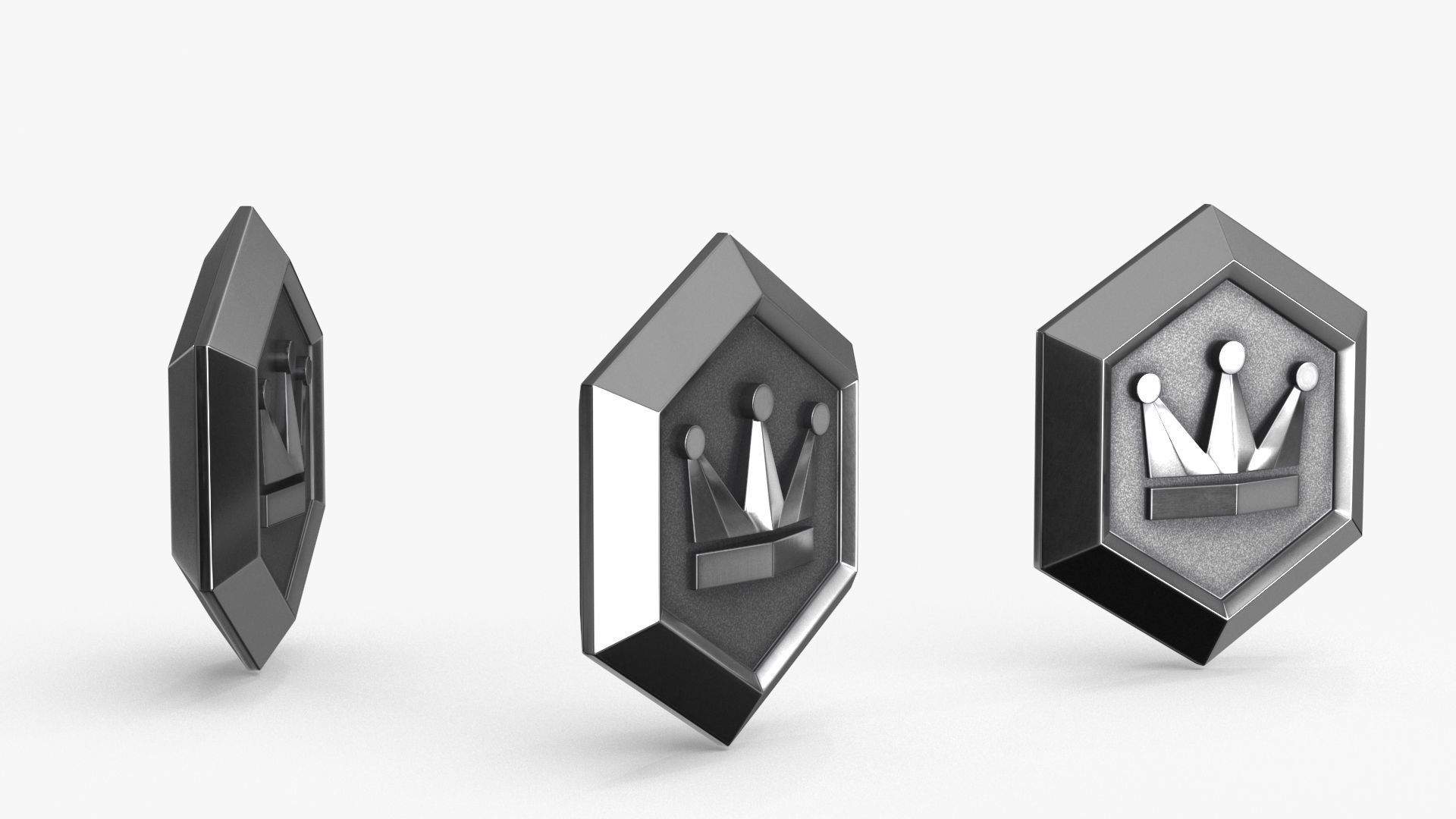 Game Coin Icon Symbol v8 Low-poly 3D model_4