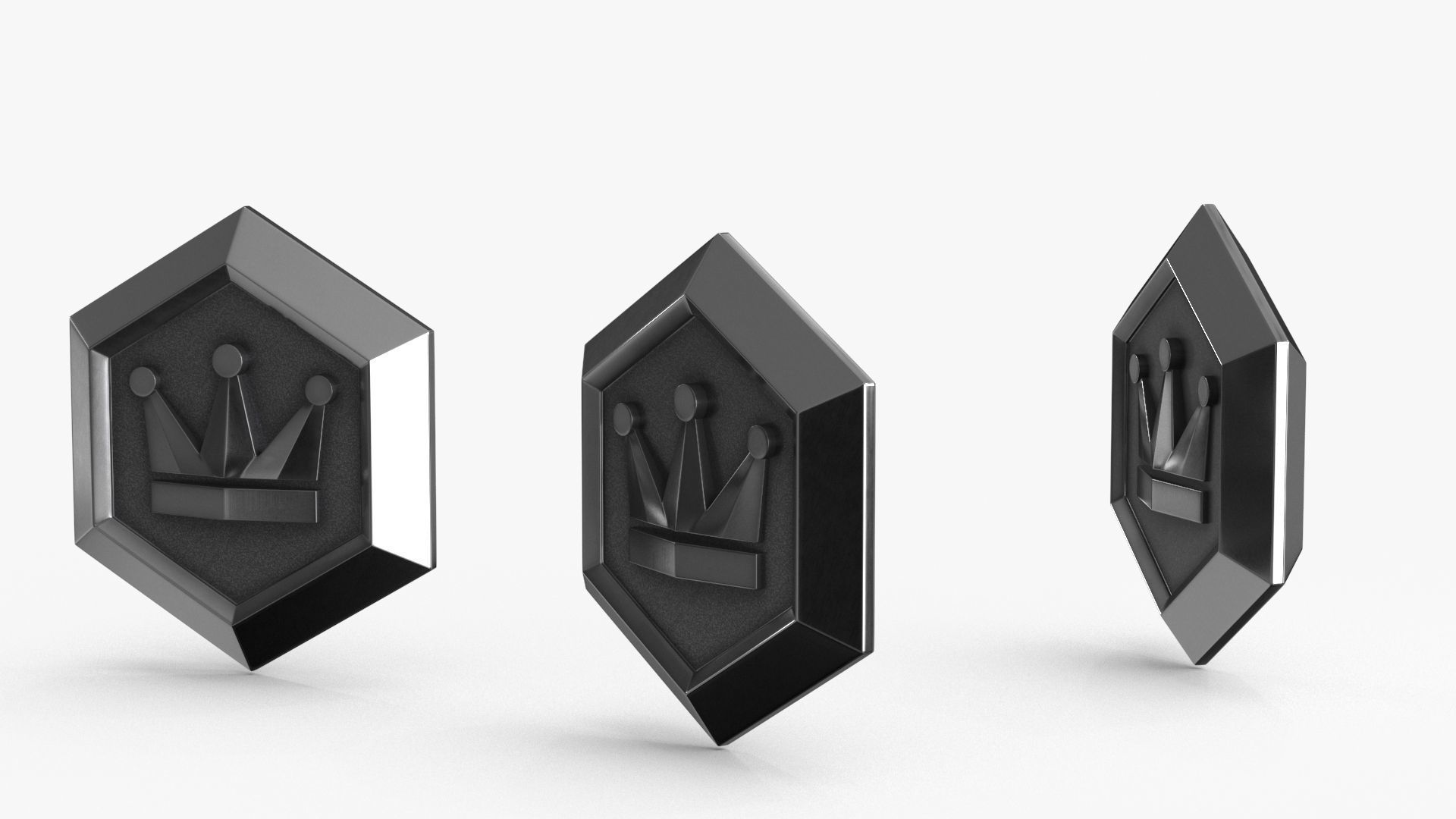 Game Coin Icon Symbol v8 Low-poly 3D model_6