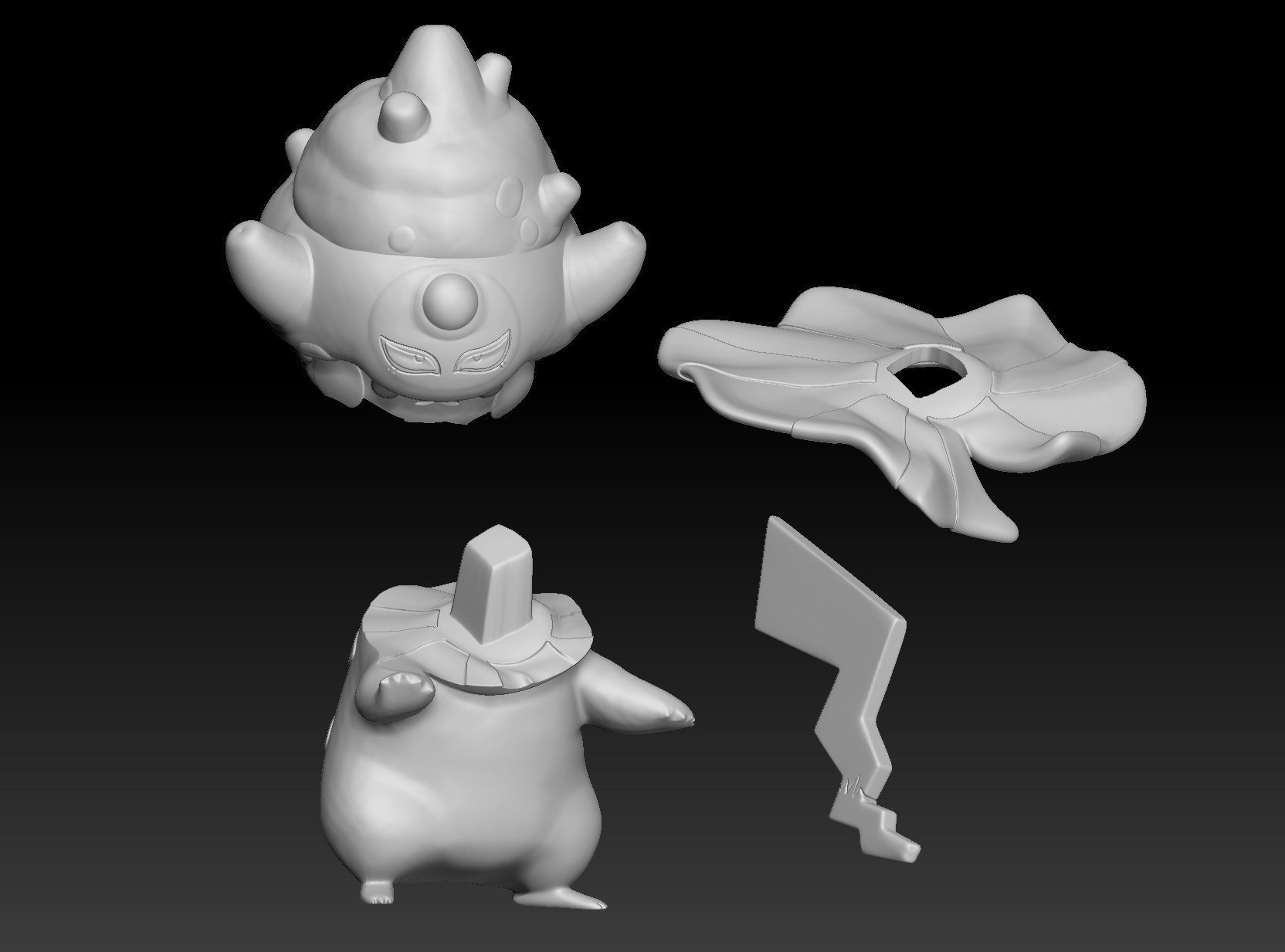 Pokemon Pikachu Galarian Slowking 3D print model_2