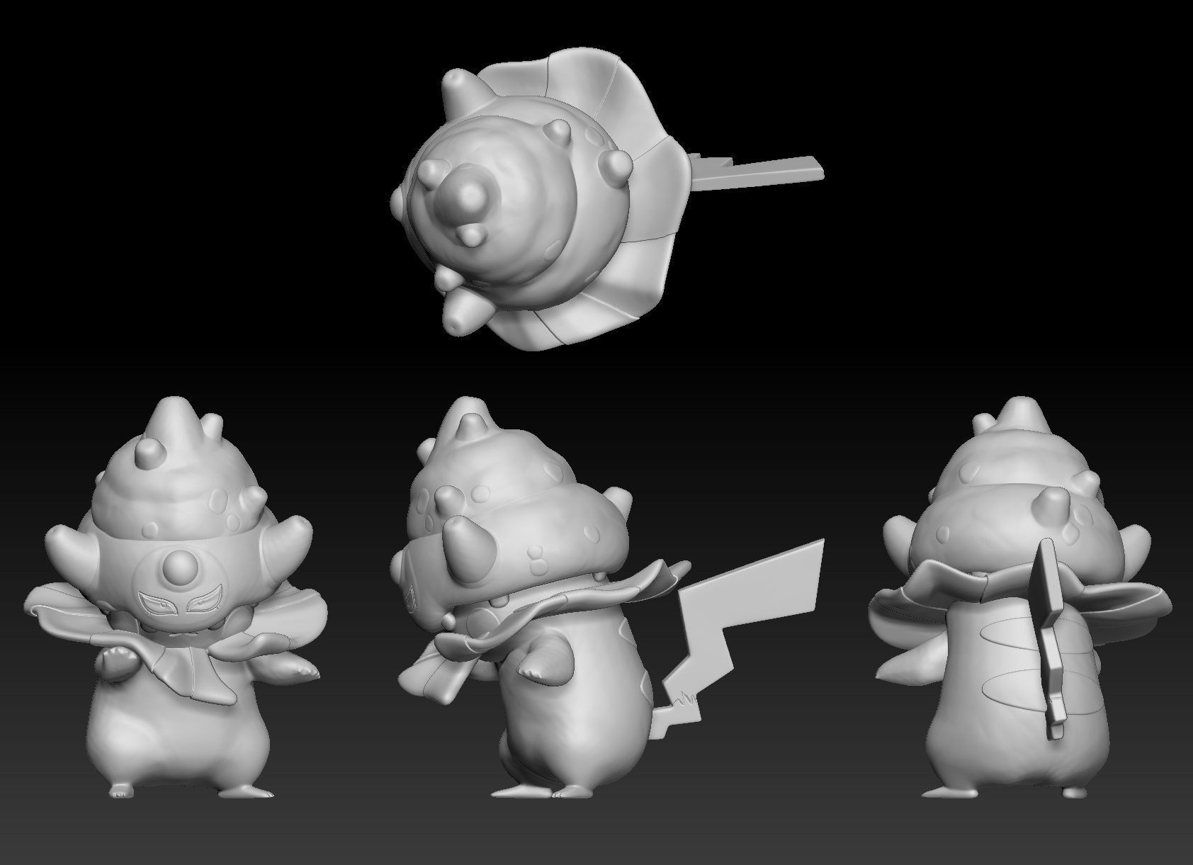 Pokemon Pikachu Galarian Slowking 3D print model_1