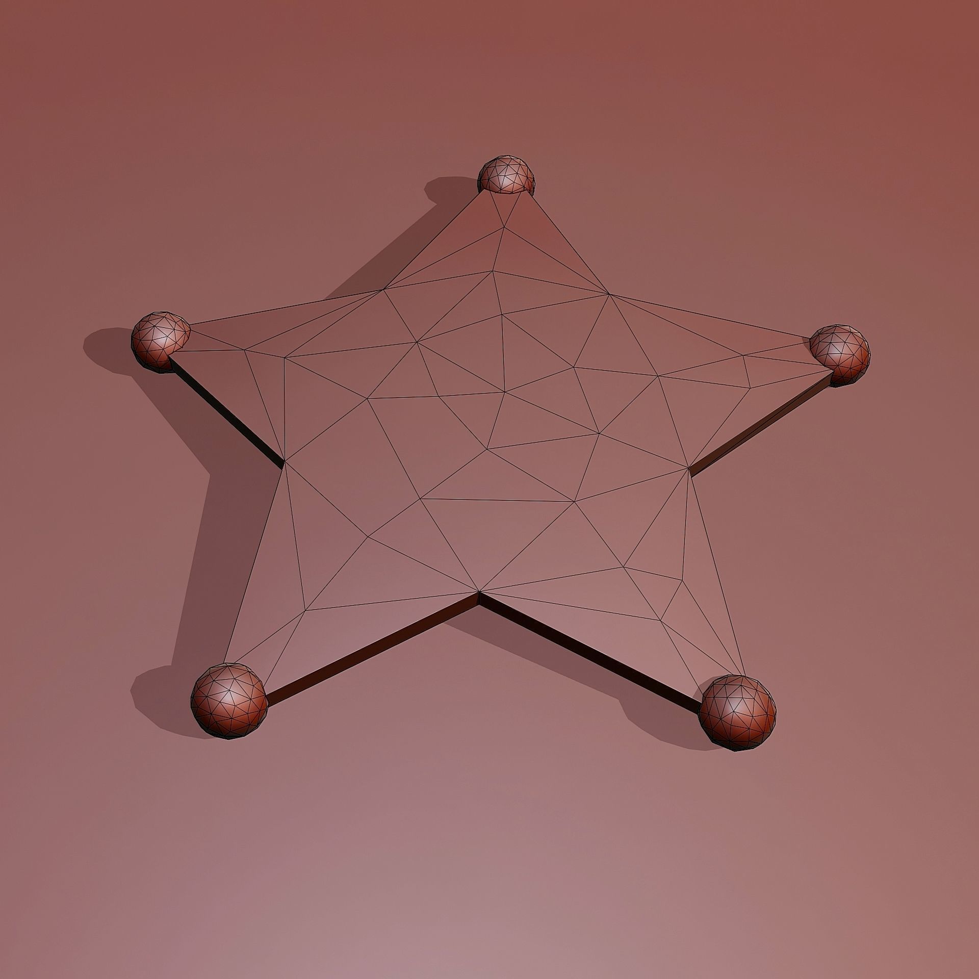 Sheriff Badge 2 Low-poly 3D model_4