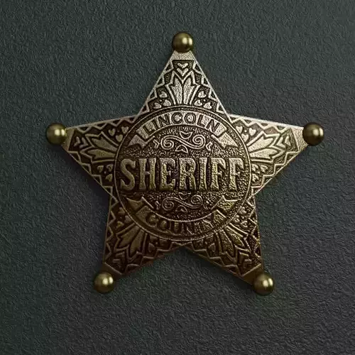 Sheriff Badge 2 Low-poly 3D model