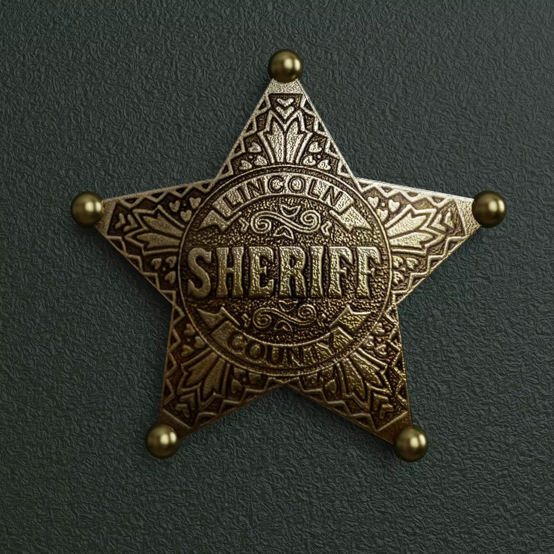 Sheriff Badge 2 Low-poly 3D model_0